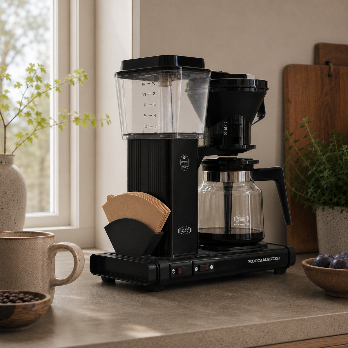 Kaffefilterhållare till Moccamaster – smart och stilren förvaring direkt på bryggaren